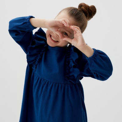 Платье для девочки KAFTAN: Blueberry, синее, рост 98-104 см