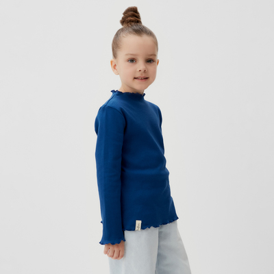 Водолазка для девочки с длинным рукавом KAFTAN: Blueberry, синяя, размер 32 (110-116 см)