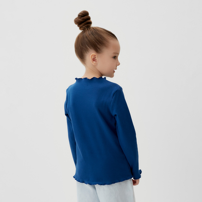 Водолазка для девочки с длинным рукавом KAFTAN: Blueberry, синяя, размер 32 (110-116 см)