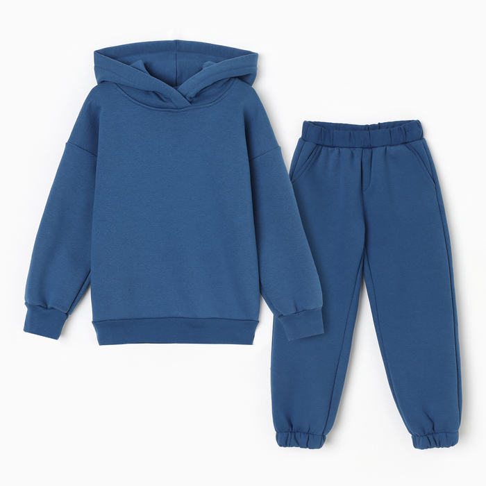 Костюм детский (толстовка, брюки) KAFTAN Basic line р.30 (98-104), синий
