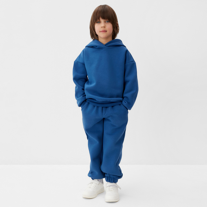Костюм детский (толстовка, брюки) KAFTAN Basic line, размер 38 (146-152 см), синий - Фото 1