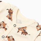 Боди на кнопках Крошка Я "Тигруля", рост 68-74 см, бежевый - фото 807411730