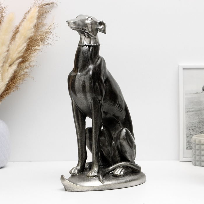 Фигура "Собака Лорд" серебро, 35х25х15см