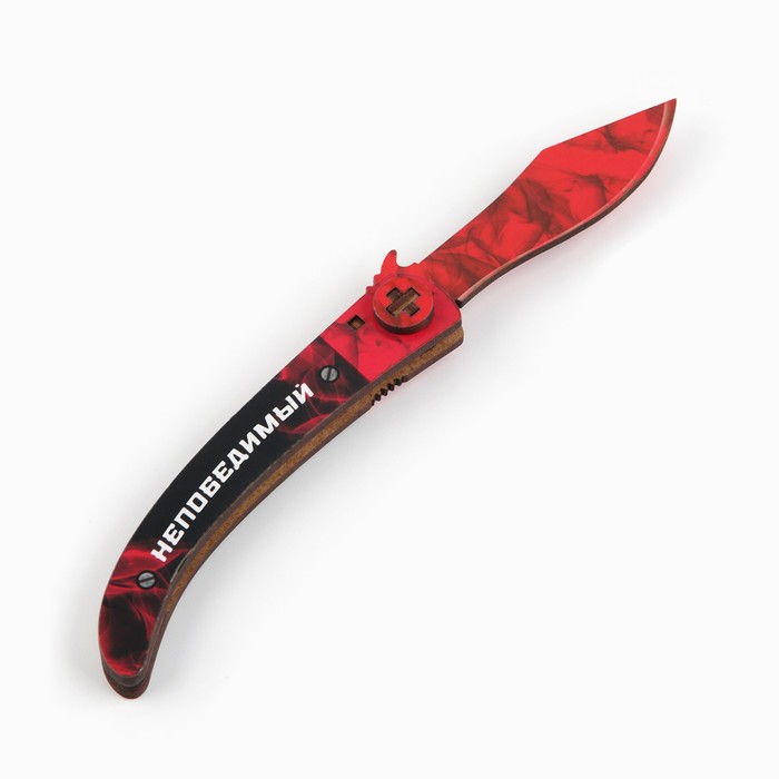 Сувенир деревянный нож наваха «Красный дым», 22 см - фото 1908129725