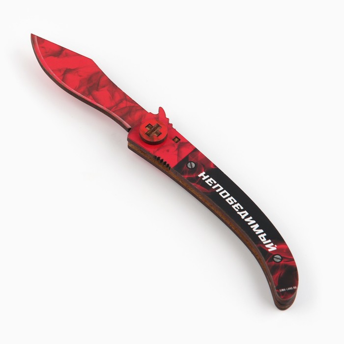 Сувенир деревянный нож наваха «Красный дым», 22 см - фото 1908129726