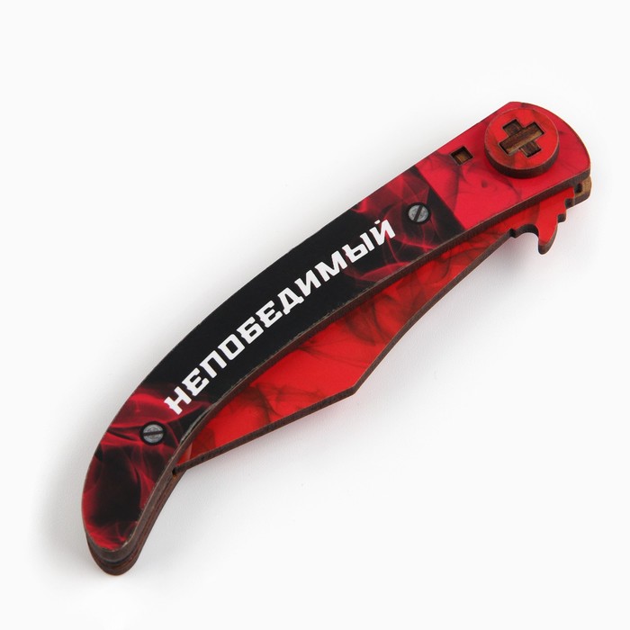 Сувенир деревянный нож наваха «Красный дым», 22 см - фото 1908129727