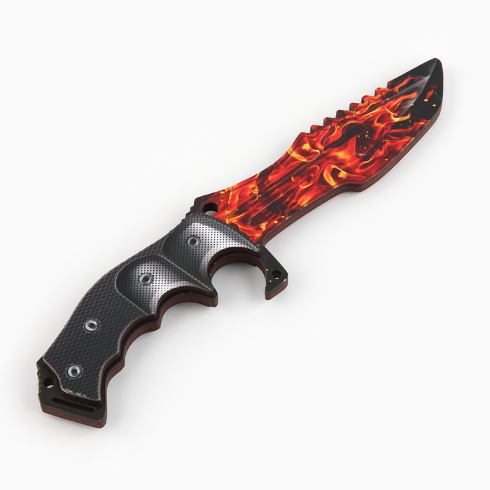 Сувенир деревянный нож охотничий «Череп огонь», 25 см - фото 1908129749