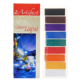 Набор пластика - полимерная глина, LAPSI GLITTER, 9 цветов с блёстками по 20 г