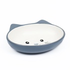 Миска керамическая «Кошачья мордочка» 200 мл - 14×12×3.5 см, серая/белая - Фото 4