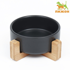 Миска на подставке, 450 мл, 13×5 см, керамика, чёрная - Фото 2