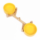 Миски керамические двойные на подставке 2 х 450 мл 28,5 х 15,5 х 7 см, жёлтая - Фото 5