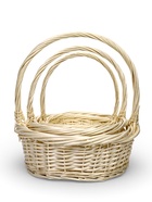 Набор корзин, 40х14/45 см, 34х14/43 см, 28х12/28 см, ива - фото 65536432