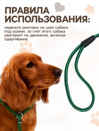 Ринговка для собак, 150×0.6 см, с вертлюгом, чёрная, зелёная - Фото 3