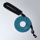 Поводок, 180×0.8 см, светоотражающий, круглый, с эргономической ручкой, голубой - Фото 4