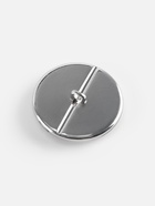 Пуговица металлическая на ножке «Рябь», декоративная, d=25 мм, цвет чёрный, серебряный - Фото 4