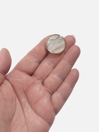 Пуговица металлическая на ножке «Камень», декоративная, d=25 мм, цвет белый, золотой - Фото 2