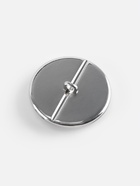 Пуговица металлическая на ножке «Орнамент», декоративная, d=25 мм, цвет белый, серебряный - Фото 3