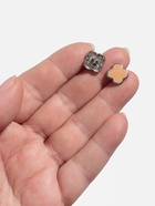 Пуговицы на ножке «Клевер», d=13 мм, набор 5 шт., цвет серебряный, коричневый - Фото 2