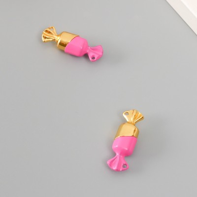 Замок магнитный металл «Конфетка», золотой и розовый, 1×3×1 см, 2 шт.