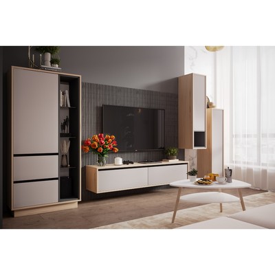 Пенал «Рэя №5.1», 720×320×1500 мм, цвет туя светлая / кашемир / графит