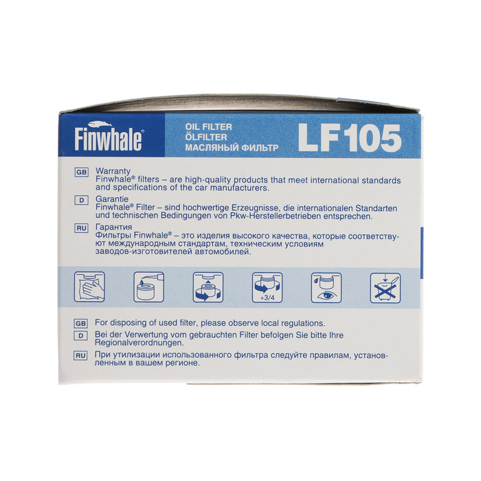 Фильтр масляный Finwhalе LF105, ВАЗ 2108 аналог: GB102M, 451103274, OC384, W9142