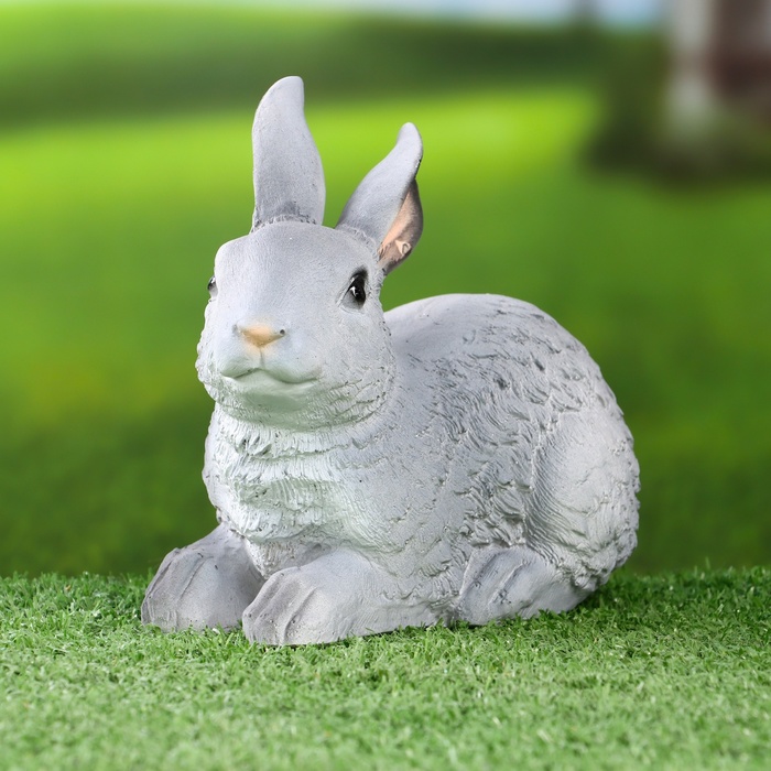 Садовая фигура "Зайчонок" серый, 15х10х16см - Фото 1