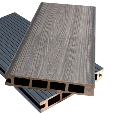 Доска террасная ДПК Винтаж брашировка 3000*140*24 мм, цвет Серый