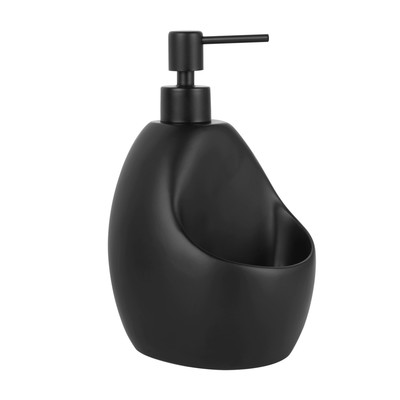 Дозатор для жидкого мыла с ёмкостью для губки K-8099BLACK, чёрный