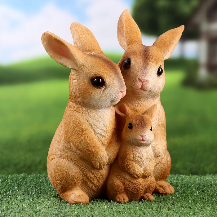 Фигурка "Семья зайцев" 11х15х23см - Фото 1