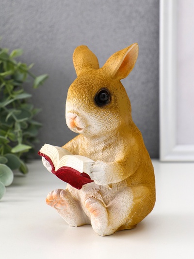 Фигурка полистоун TAKE IT EASY «Зайка читает книжку», 10×8×15 см