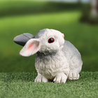 Садовая фигура "Зайка игрун" 14х7х11см ///  серый - фото 23926729