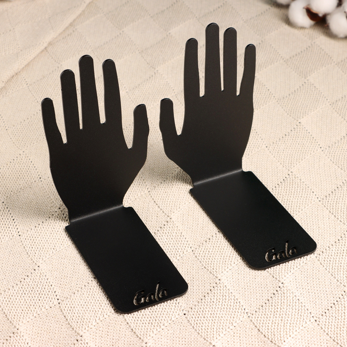 Ограничители для книг "Руки" черные, 12,7х8,9х15,4см - фото 1891984880