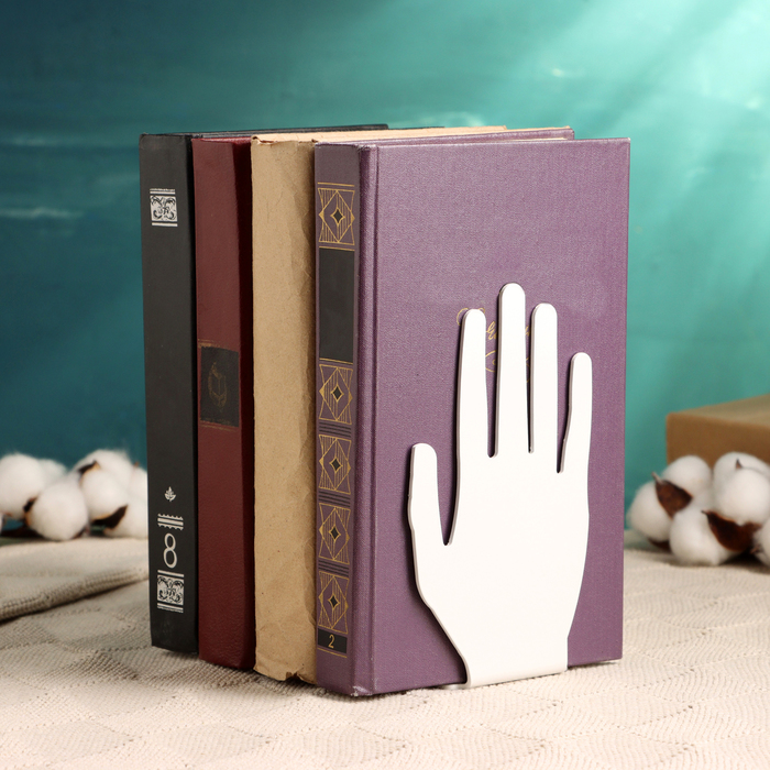 Ограничители для книг "Руки" белые 12,7х8,9х15,4см - Фото 1