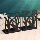 Держатель-подставка для книг "Деревья" набор 2шт, 9,2х12х15,4см, черный - фото 23948717