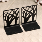 Держатель-подставка для книг "Деревья" набор 2шт, 9,2х12х15,4см, черный - фото 9639432