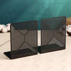 Держатель-подставка для книг "Лабиринт" набор 2шт, 9,2х12х15,4см, черный - фото 23948723