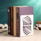 Держатель-подставка для книг "Пальмовый лист" набор 2шт, 9,2х12х15,4см, белый - фото 9639449