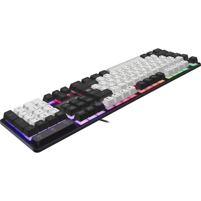 Клавиатура Defender Dark Knight GK-077,игровая,проводная,подсветка,104 клавиши,USB,бел-черн