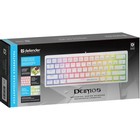 Клавиатура Defender GK-303,игровая,проводная, механическая,подсветка,104 клавиши,USB,белая - фото 9639550