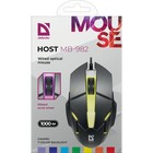Мышь Defender Host MB-982, проводная, оптическая, игровая, подсветка, 1000 dpi, USB, черная - фото 10061917