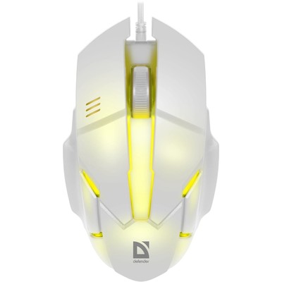 Мышь Defender Host MB-982, проводная, оптическая, игровая, подсветка, 1000 dpi, USB, белая