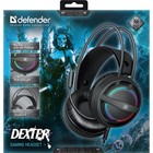 Наушники DEFENDER Dexter, игровые, полноразмерные, микрофон, USB, подсветка, чёрные - фото 9808116
