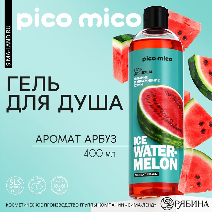 Гель для душа "Ice watermelon" 400 мл, аромат арбуз, PICO MICO