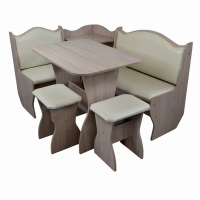 Кухонный уголок «А-1», со столом, с табуретами, цвет шимо светлый/колледж 120