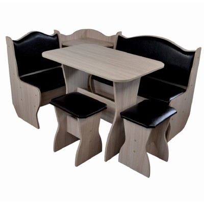 Кухонный уголок «А-1», со столом, с табуретами, цвет шимо светлый/колледж 536