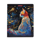 Тетрадь 48 листов в клетку "Коты ночью", обложка мелованный картон, выборочный УФ-лак, блок 65 г/м2, МИКС - фото 24553891