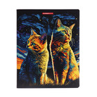 Тетрадь 48 листов в клетку "Коты ночью", обложка мелованный картон, выборочный УФ-лак, блок 65 г/м2, МИКС - фото 24553894