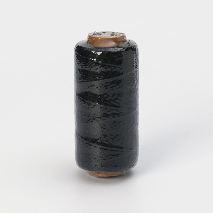 Нить крученая, 2-х прядная ПП Доляна, d= 1,3 мм, 200 м, цвет черный