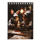 Блокнот А6, 40 листов, в клетку на гребне "Стимпанк", обложка мелованный картон, блок 60г/м2, МИКС 10417551