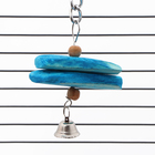 Игрушка для птиц с панцирем каракатицы и бусами, 12 х 6 см, синий - Фото 5